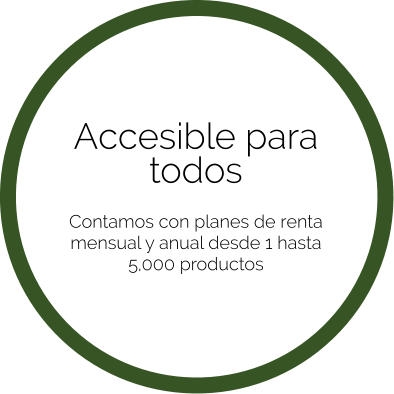 Accesible para todos   Contamos con planes de renta mensual y anual desde 1 hasta 5,000 productos