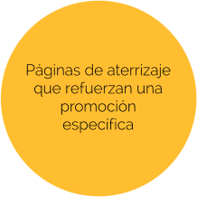 Páginas de aterrizaje que refuerzan una promoción específica